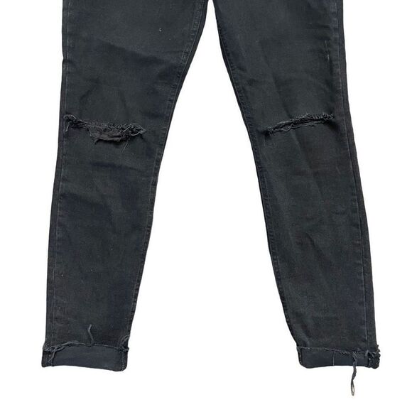 We The Free People Black Distressed Skinny Jeans 27 - Picture 3 of 9